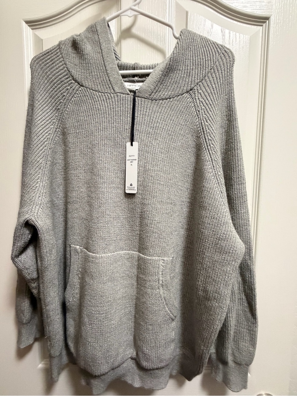 Hippie Rose NWT Gray Oversized Hooded Cardigan Sweater XL